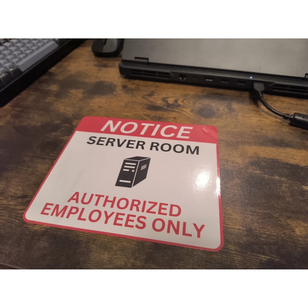 Decal Sticker Sign Server Room Waterproof Vinyl